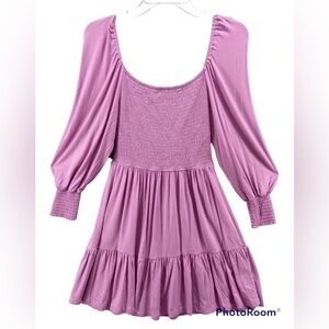 BB DAKOTA RASBERRY LETS GO CRAZY SMOCKED DRESS XS NEW